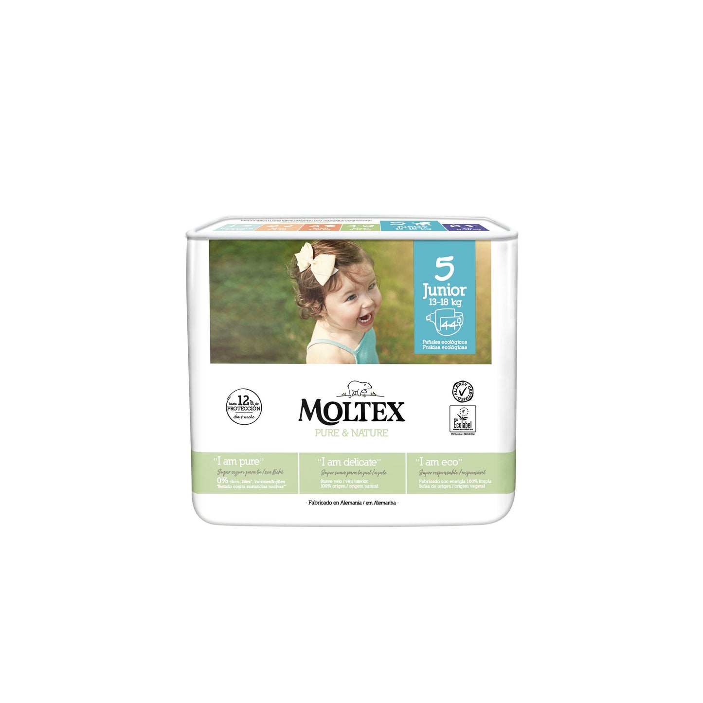 Pañales Moltex Pure & Nature T5 (13-18 kg), 44 Uds