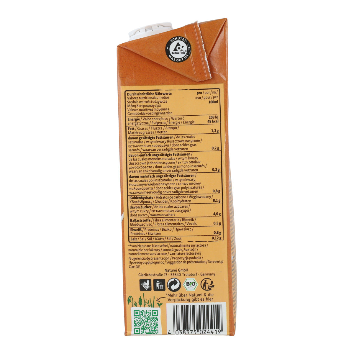 Natumi Organic Vanilla Oat Drink 1 L