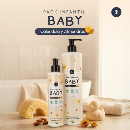Shampooing et gel pour bébé au calendula et à l'amande Planeta Huerto 500 ml