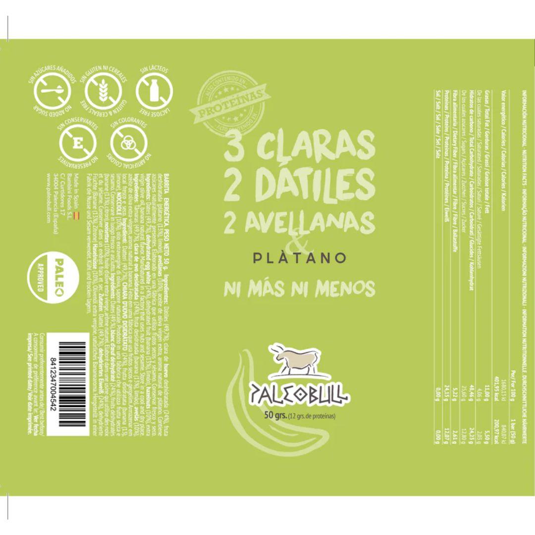 PaleoBull Energieriegel mit Datteln, Haselnüssen und Banane, 50 g