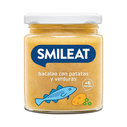 Förpackning med Smileat ekologiska burkar med kött och fisk, 4 st à 230 g