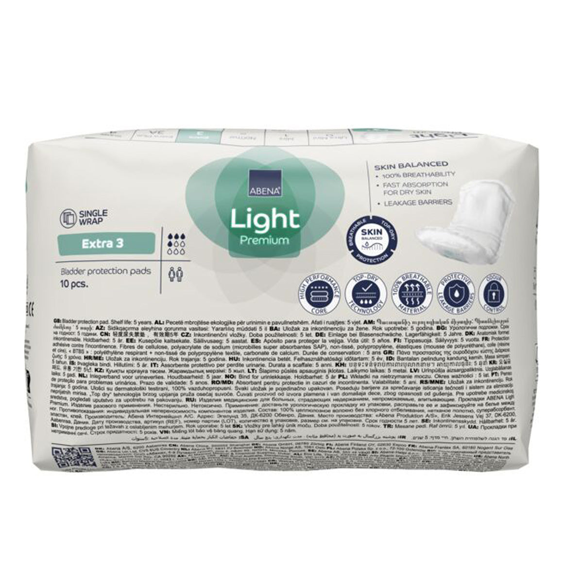 Light, Extra ABENA incontinence pads, 10 units