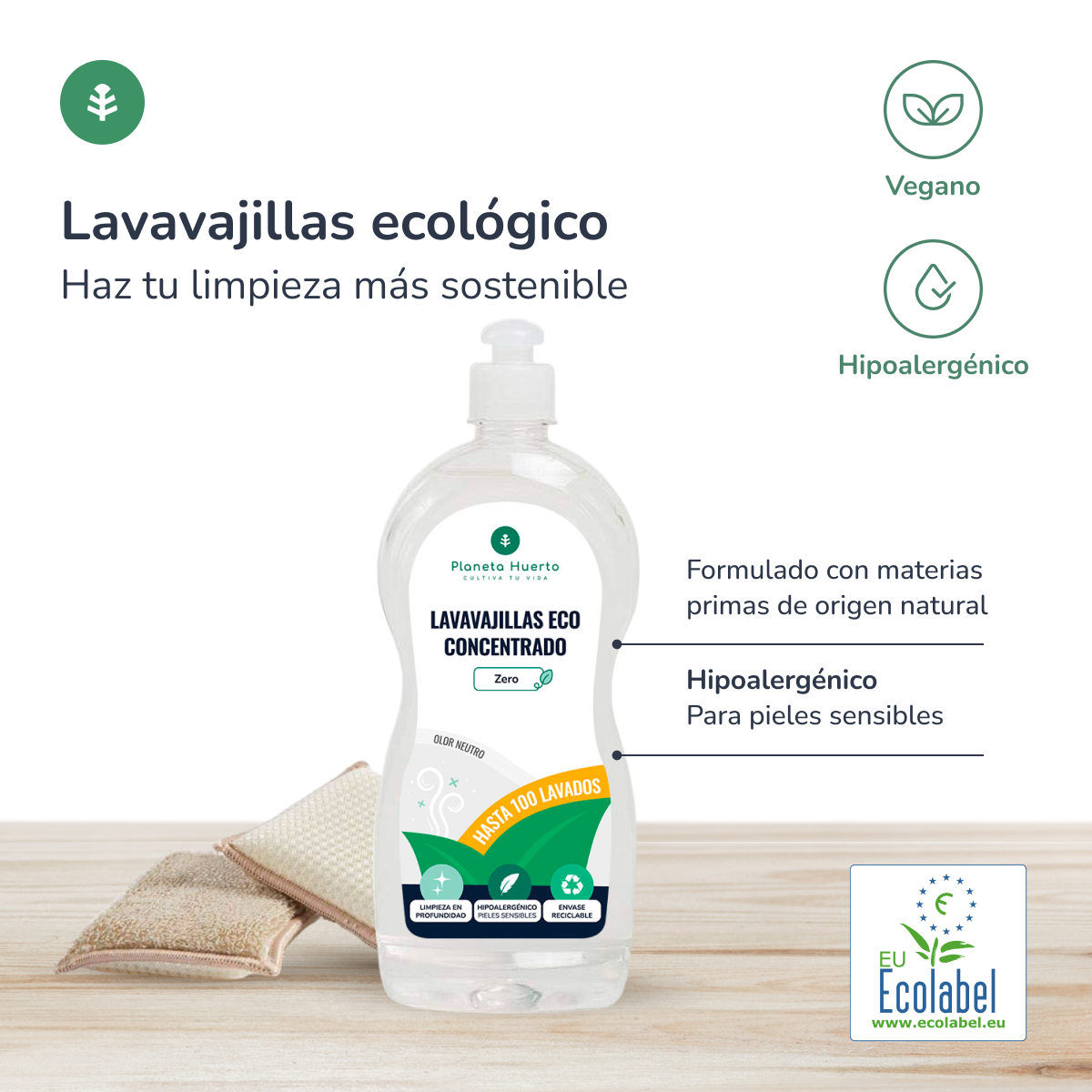 Förpackning 6xDiskmaskinshandbok allergivänlig oparfymerad ECO Planet Garden 750 ml