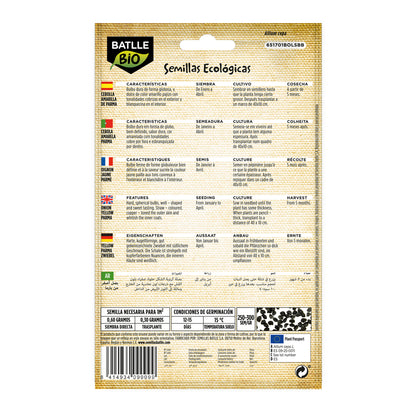 Ekologiczne nasiona żółtej cebuli Parma Batlle