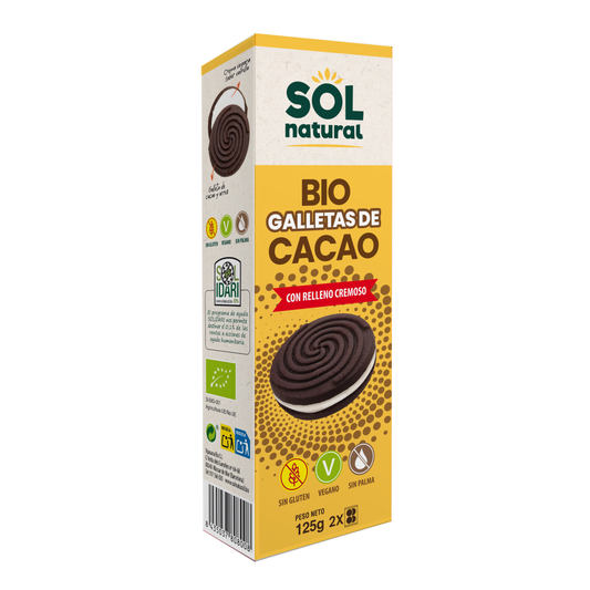 Biscuits au cacao fourrés à la crème BIO Sol Natural 125 g