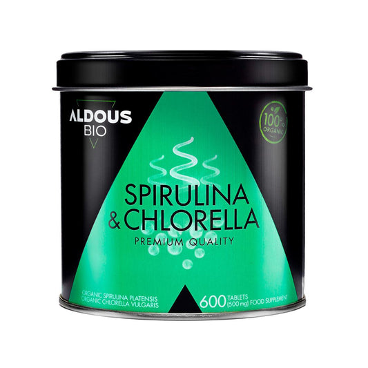 Mix van spirulina en chlorella, biologisch, 600 tabletten Aldous Bio