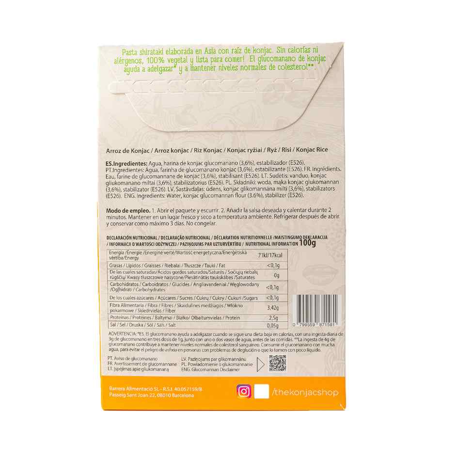 Konjac rice, The Konjac Shop, 270 g