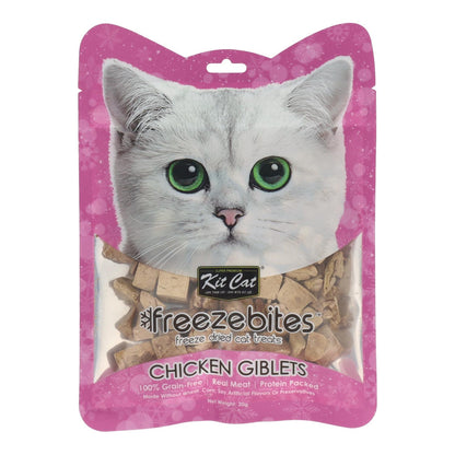 Kit Cat FreezeBites - Foie de poulet 20 g Snack lyophilisé naturel pour chats