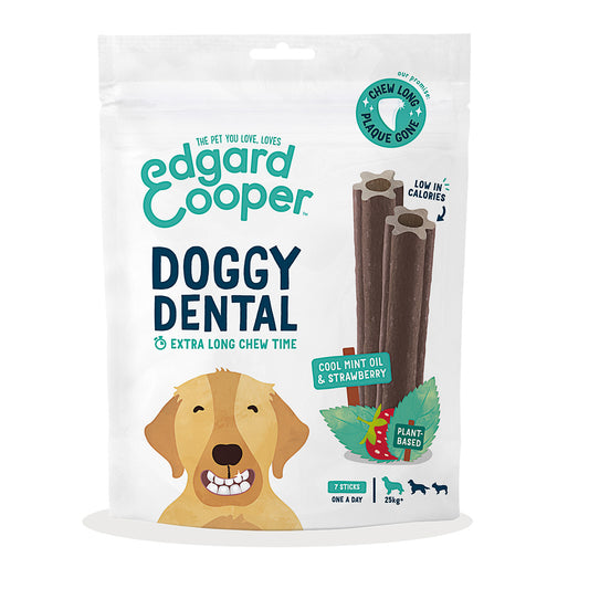 Doggy Dental per cani di grossa taglia Menta e fragola Edgard Cooper 7 stick