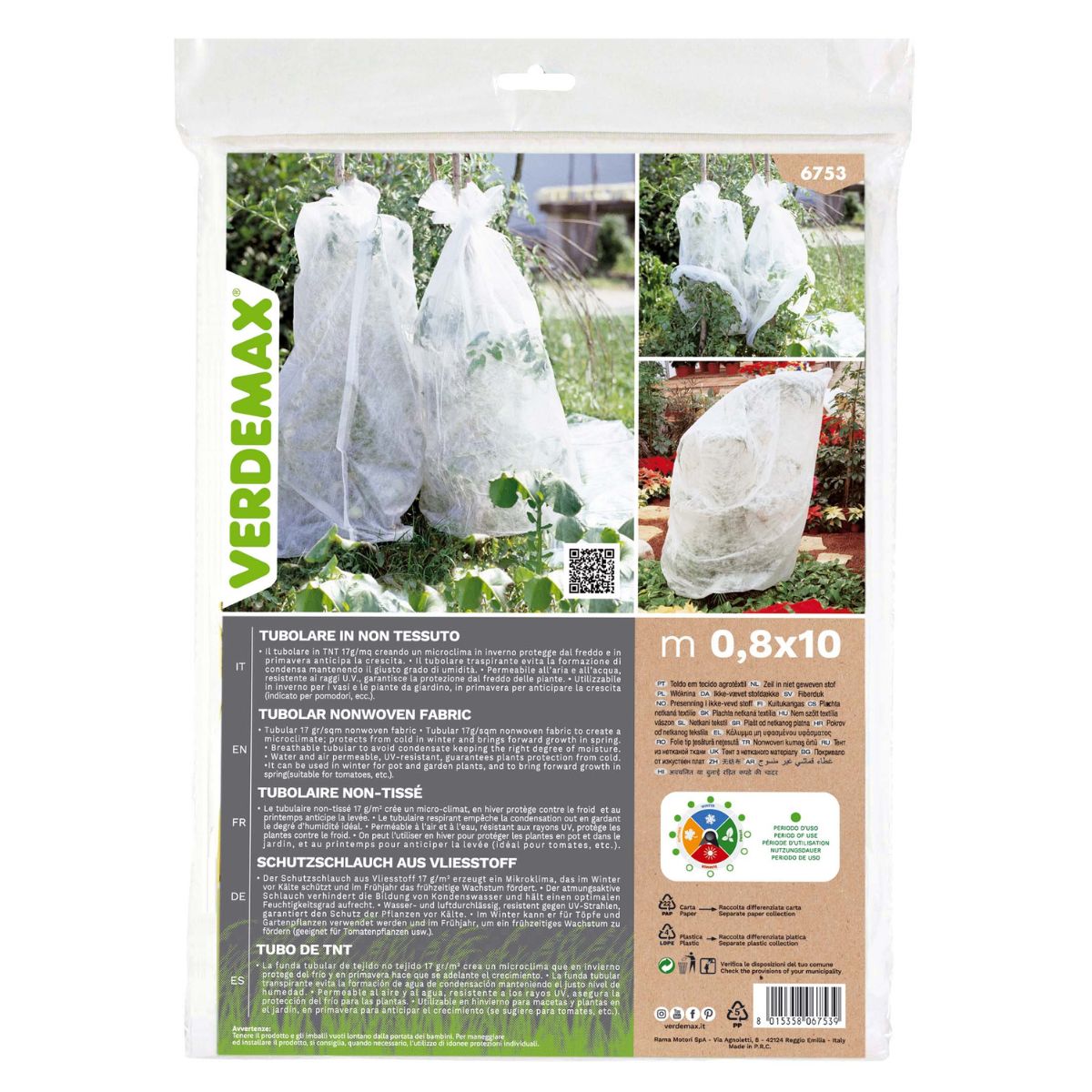 Toile de protection anti-gel tubulaire Verdemax 1,1 x 10 m