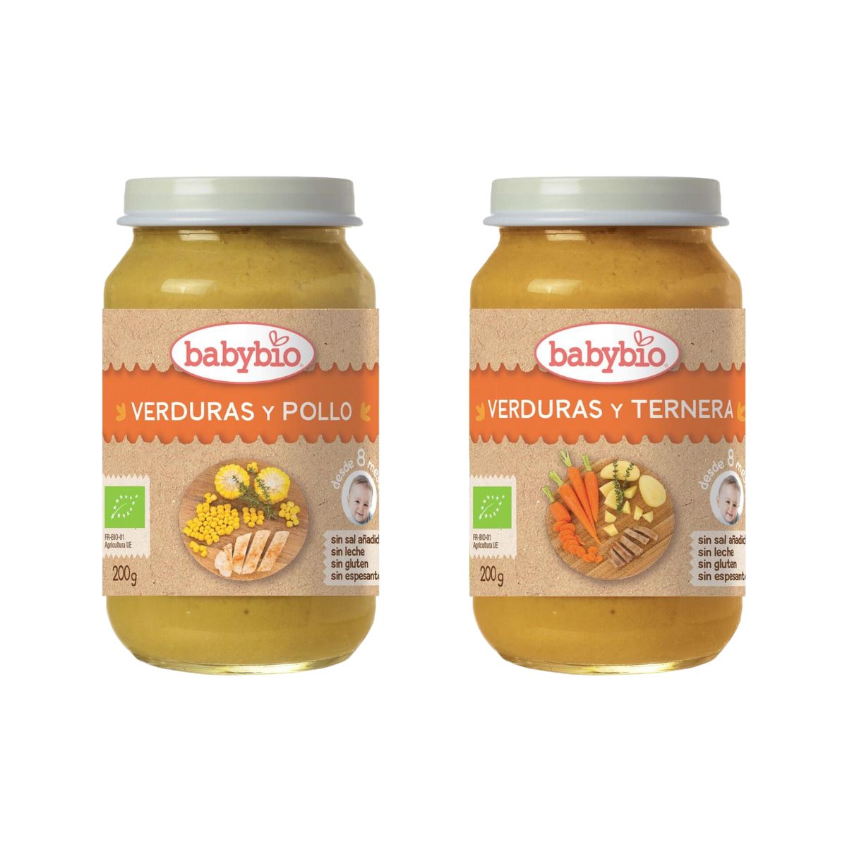 Pack of Organic Meat Menu Jars (from 8 months) babybio 2 x 200g