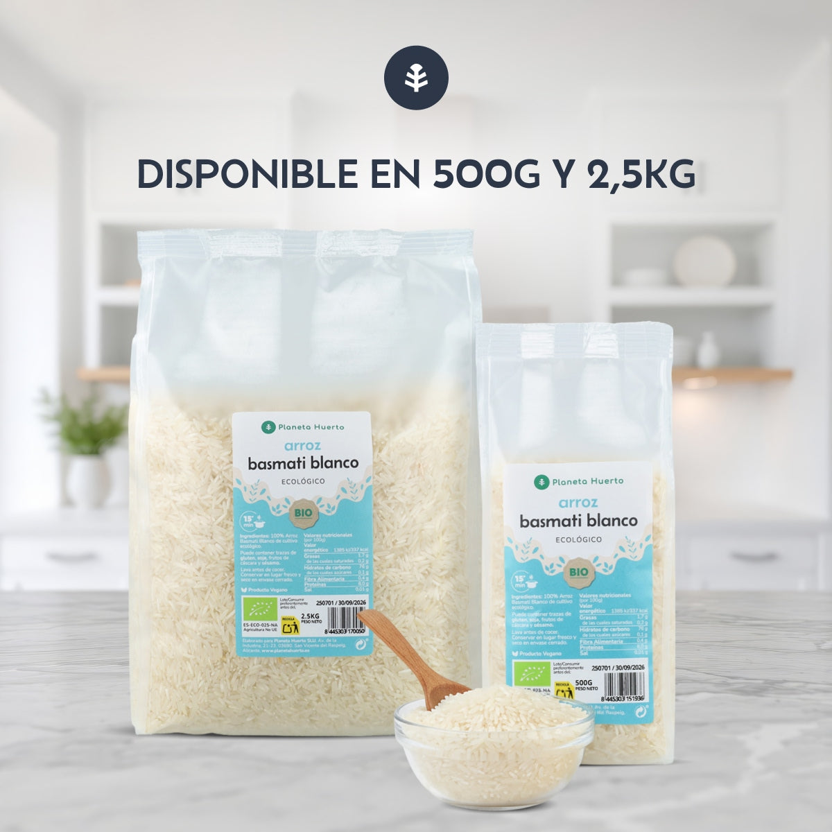 White Basmati Rice ECO Planeta Huerto 500 g