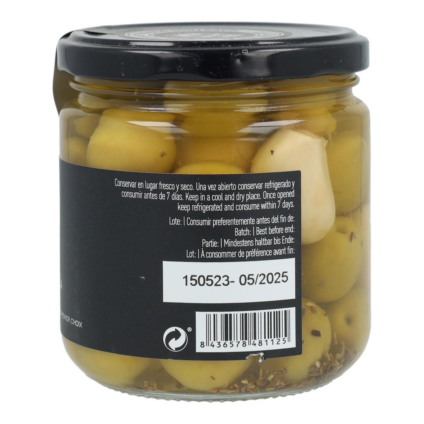 Manzanilla-olijven met knoflook en rozemarijn La Chinata 350 g