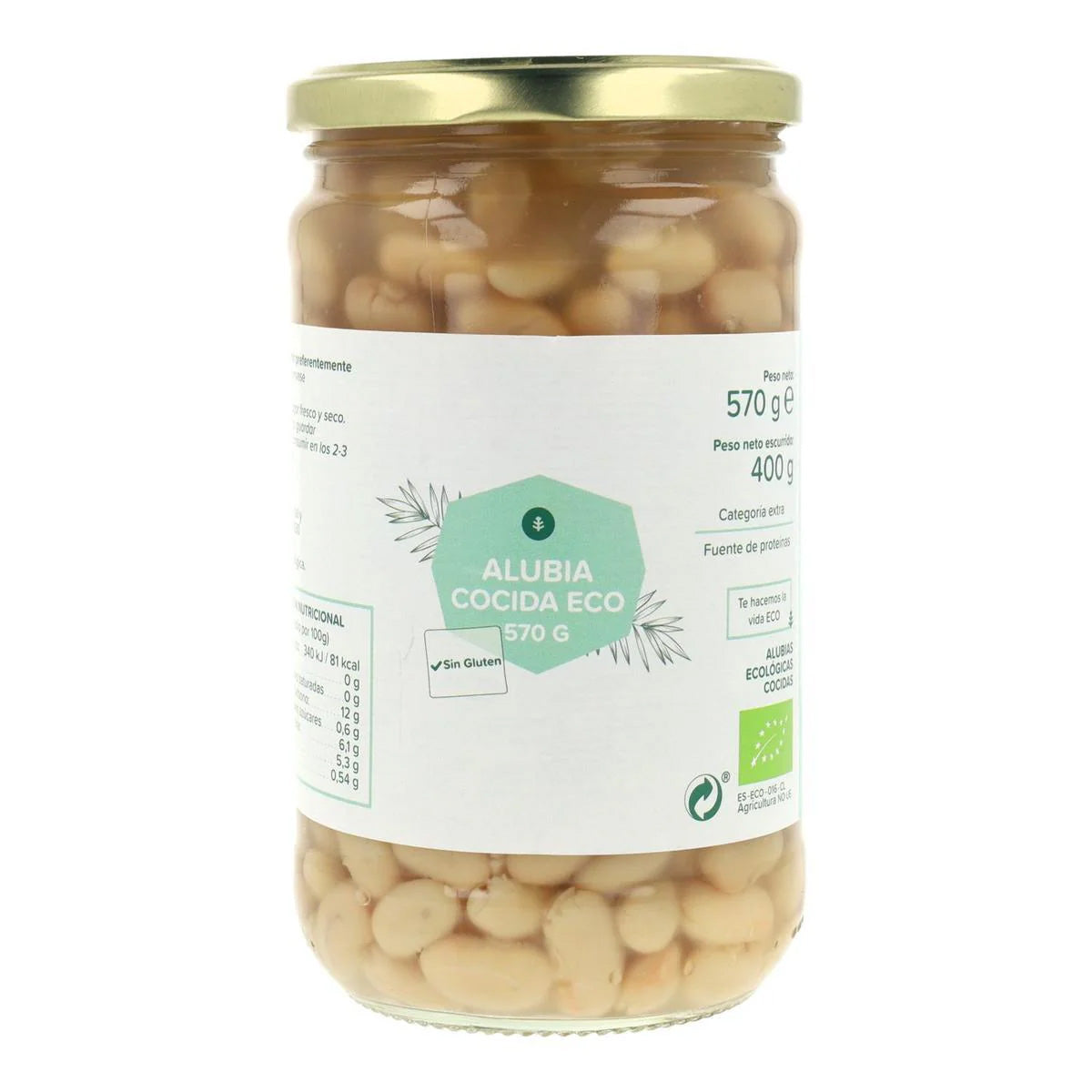 6x Pack of ECO Planeta Huerto Cooked Beans 570 g