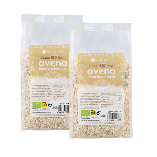 Opakowanie 2x ECO Planeta Huerto 500 g drobnych pełnoziarnistych płatków owsianych
