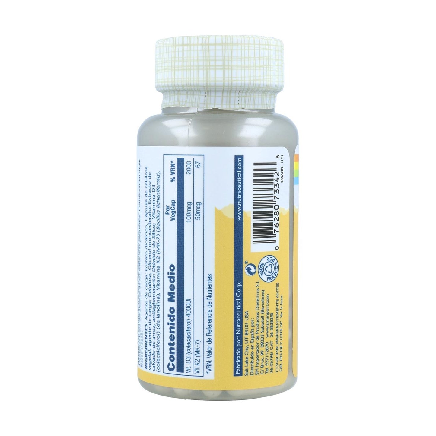 Vitamina D3 e K2 (Mk7) 120 capsule Solaray
