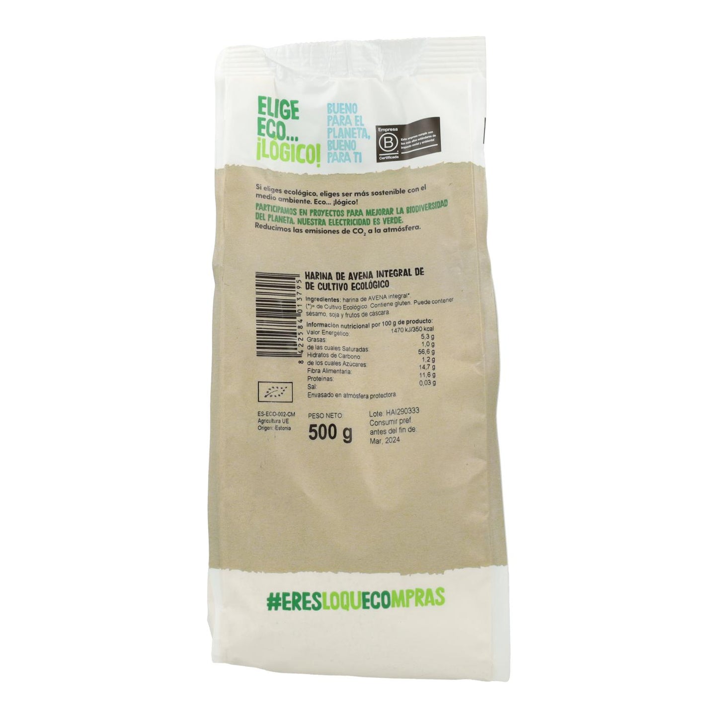 Organic Wholemeal Oat Flour Ecocesta 500 g