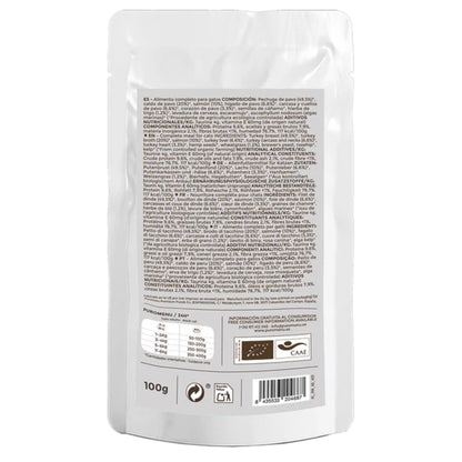 Barf-Nassfutter für Katzen Michi Mimos BIO (Truthahn und Lachs) Puromenu 100 g