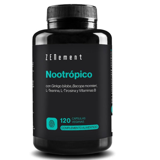 Nootropikum med ginkgo biloba, bacopa, teanin, tyrosin och B-vitaminer Zenement, 120 tabletter