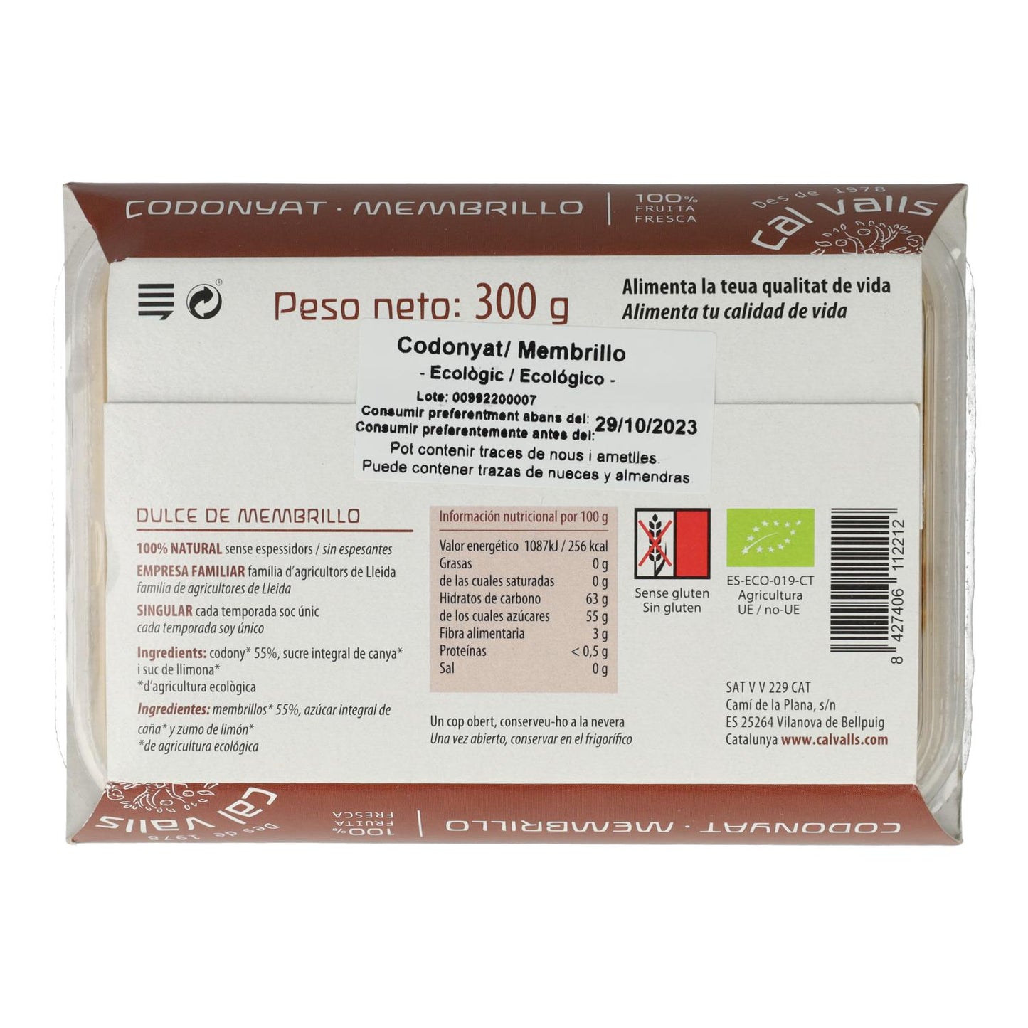 Kweepeer ECO rietsuiker Cal Valls, 300 g