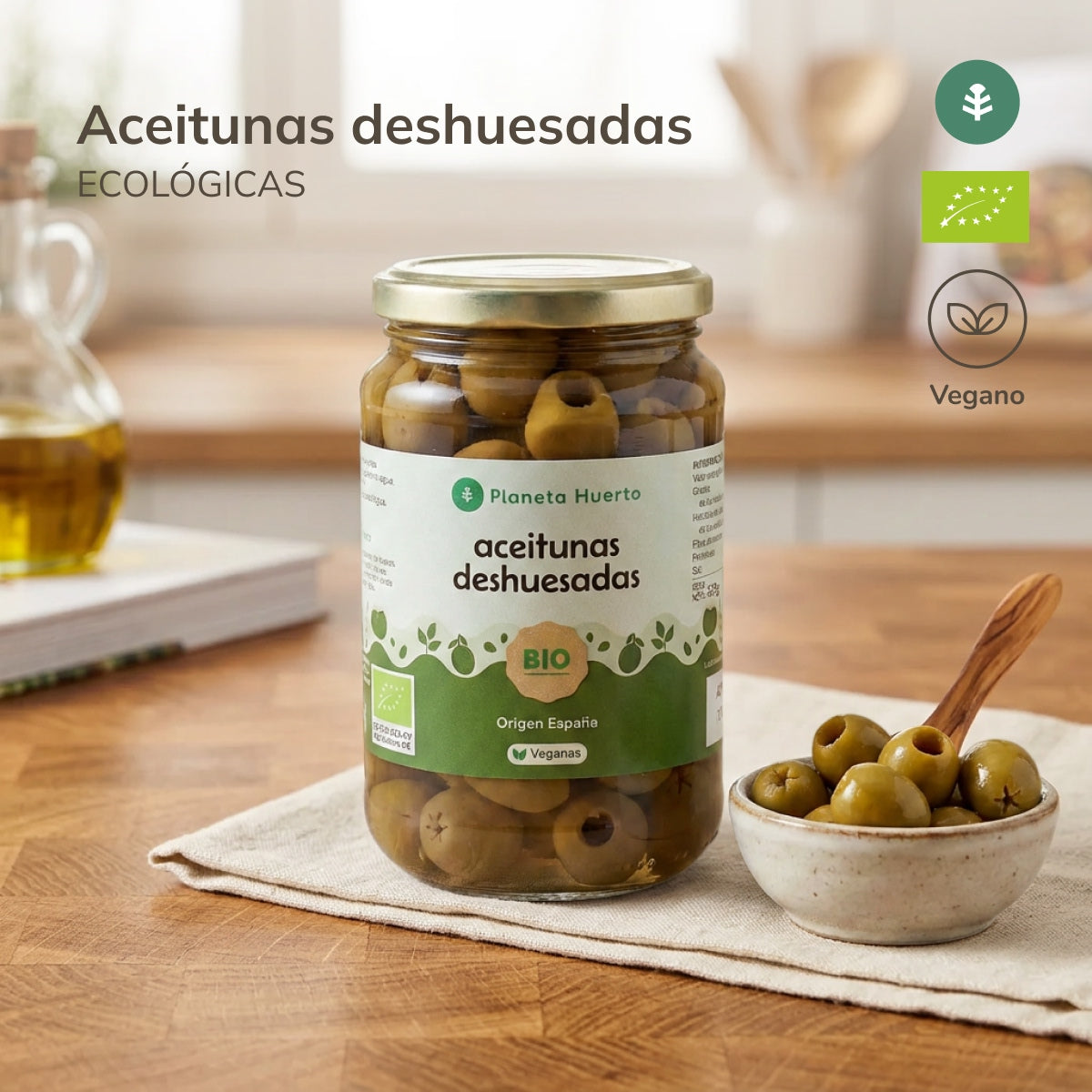 Opakowanie 12x oliwki bez pestek Eco Planeta Huerto 335 g