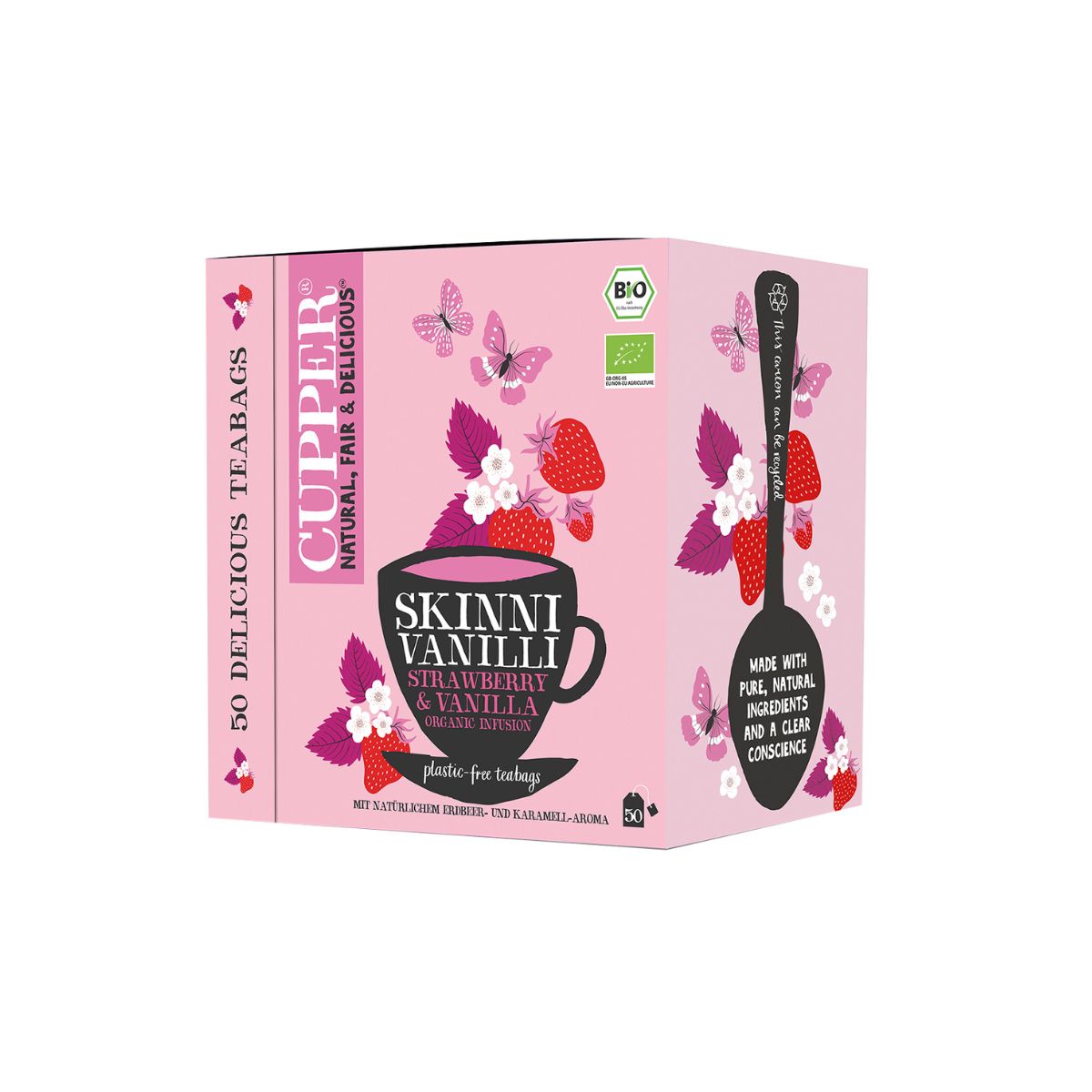 Infusion De Fresa y Vainilla Bio Cupper 50 Bolsas