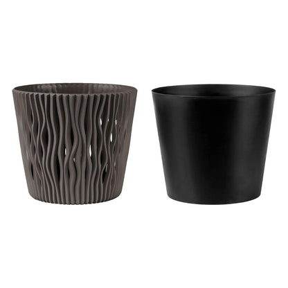 Vaso Duna con inserto grigio talpa D 16 x 14