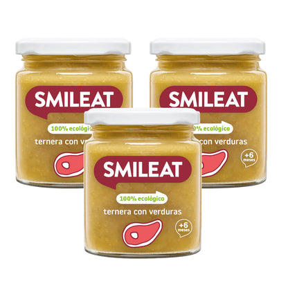 PROMO 3x Pot BIO veau et légumes +6 mois Smileat 230 g