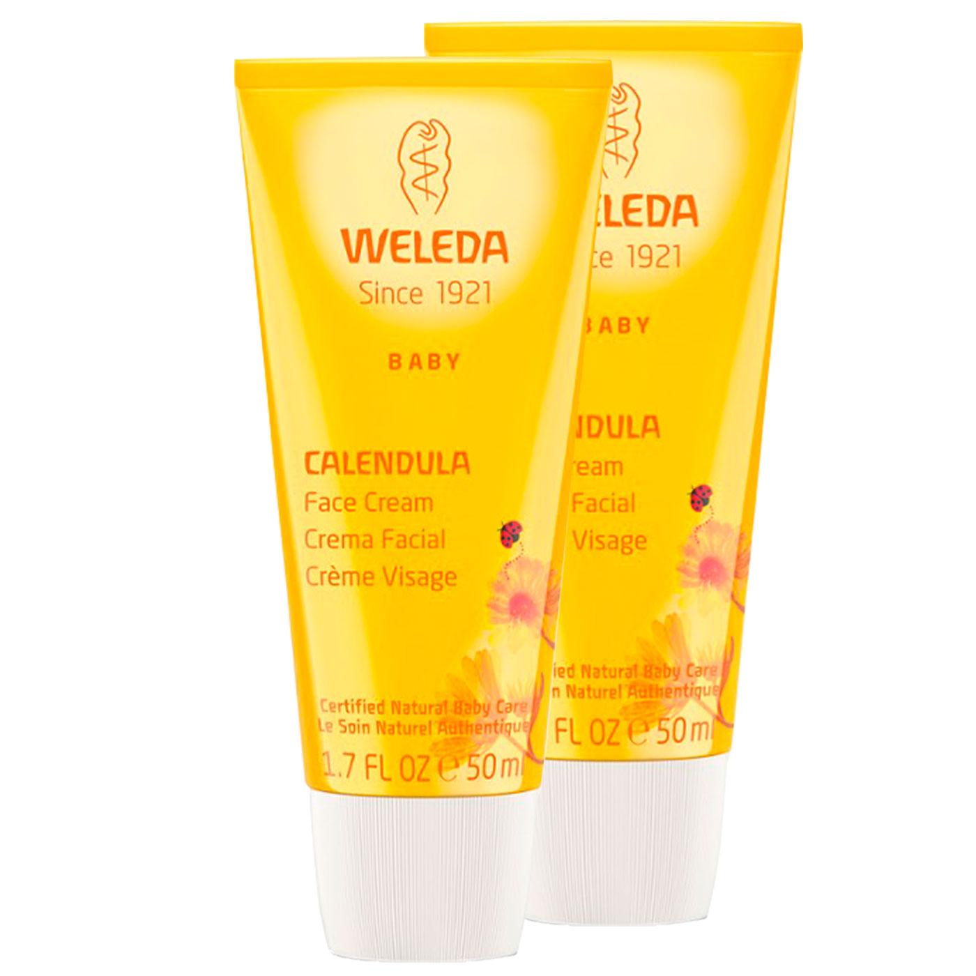 Pack promo 2 unités Crème visage pour bébés au calendula Weleda, 50 ml