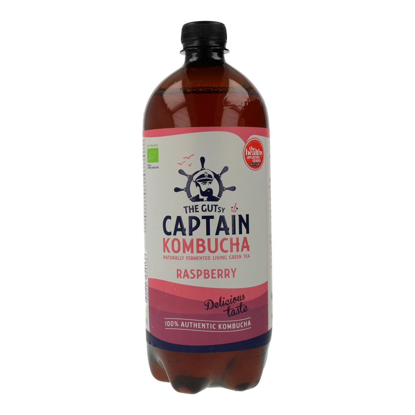 Kombucha-dryck BIO hallon Captain Kombucha 1 L