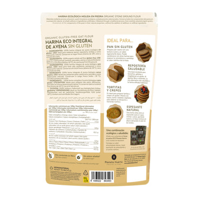 Wholemeal Gluten Free Oatmeal Eco Planeta Huerto 800 g