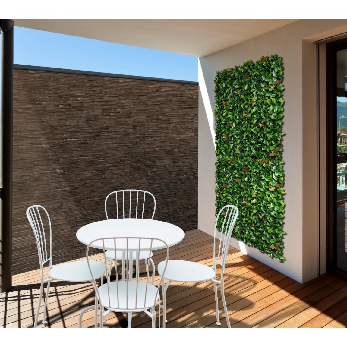 Giardino verticale sintetico Lauro rosso Nortene 1x1 m