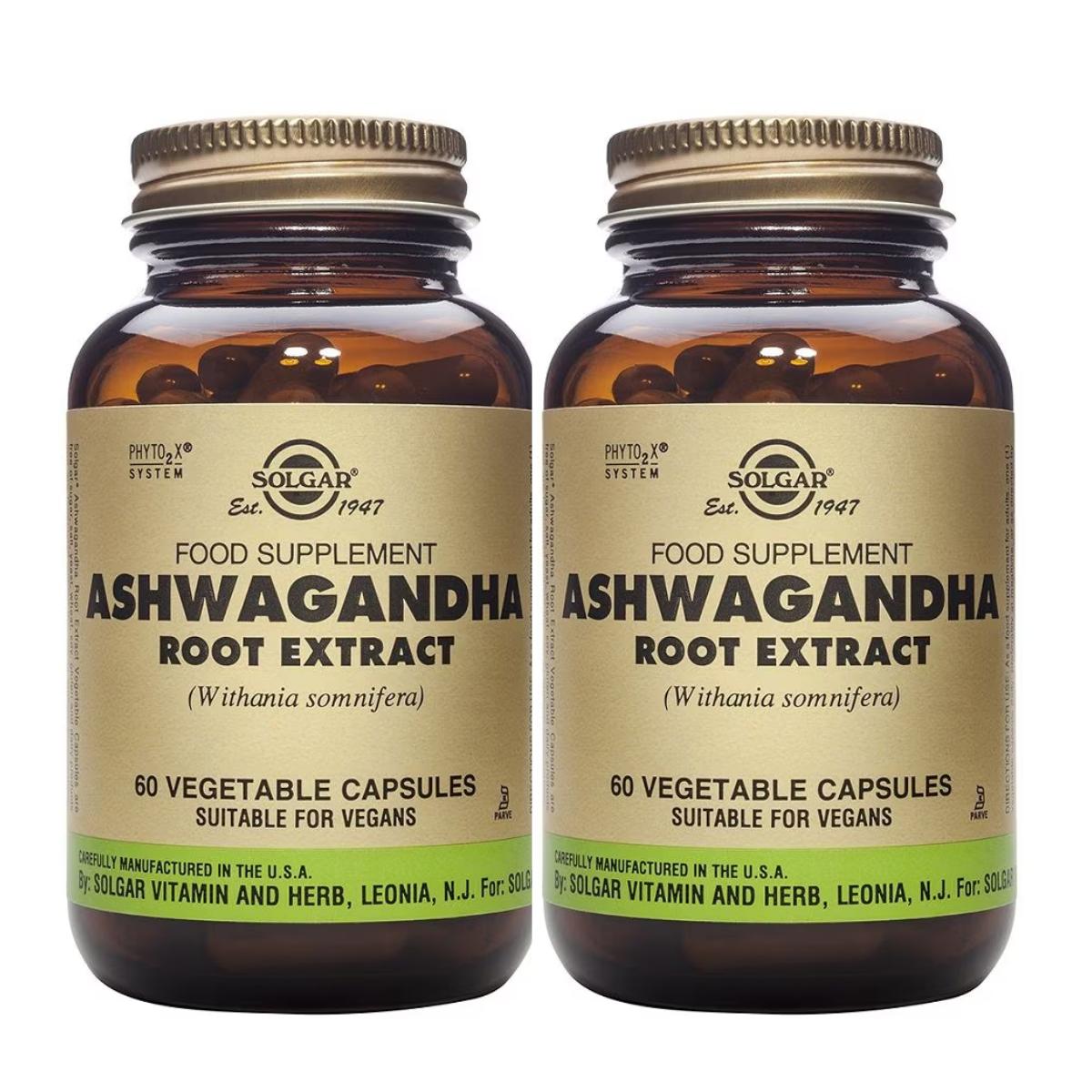Pakket 2 x Ashwagandha 60 plantaardige capsules