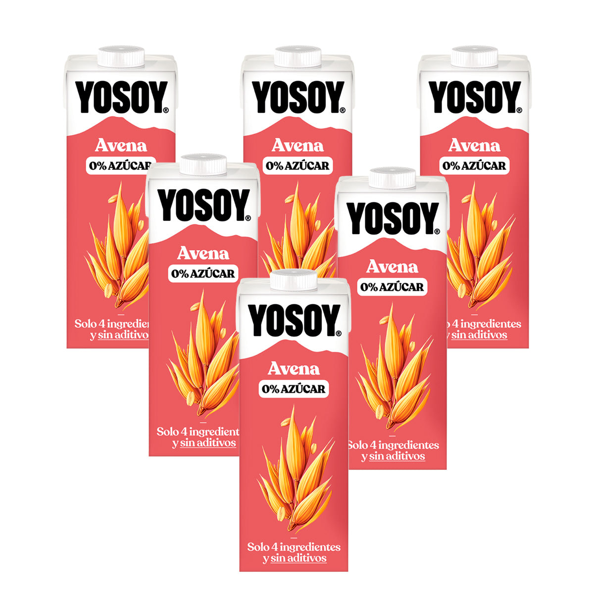 Pack of 6 YOSOY 0% Sugar Oat Drinks 1 L