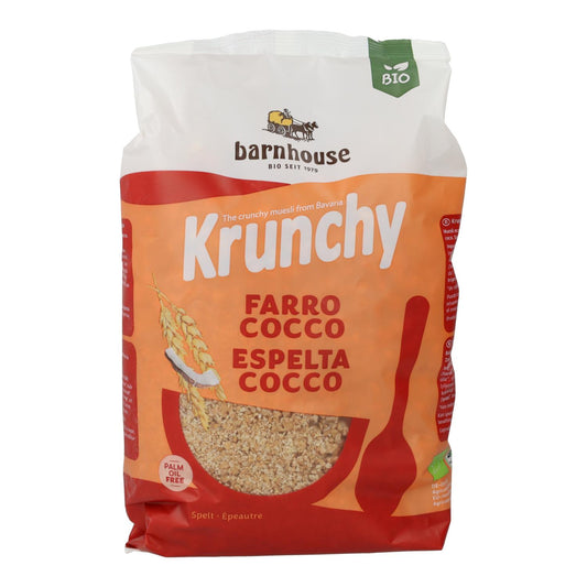 Müsli Krunchy z pszenicy orkiszowej i kokosa BIO Barnhouse 600 g