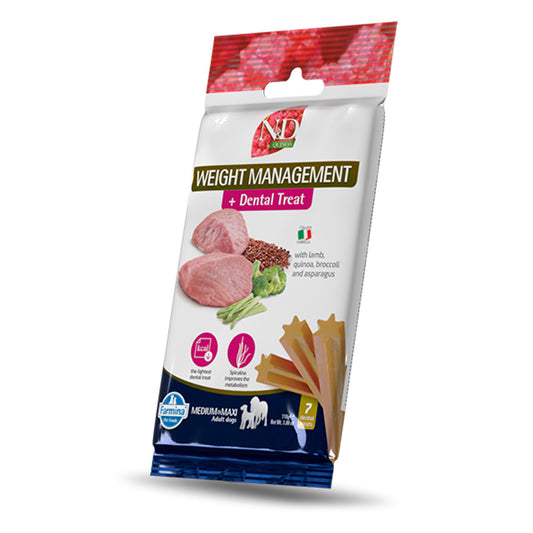 N&D Quinoa Canine Dental Treat Weight Management razze med/max 100 g 7 ud