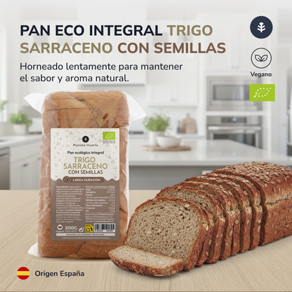 Pan integral proteico de trigo sarraceno con semillas ECO Planeta Huerto 500 g