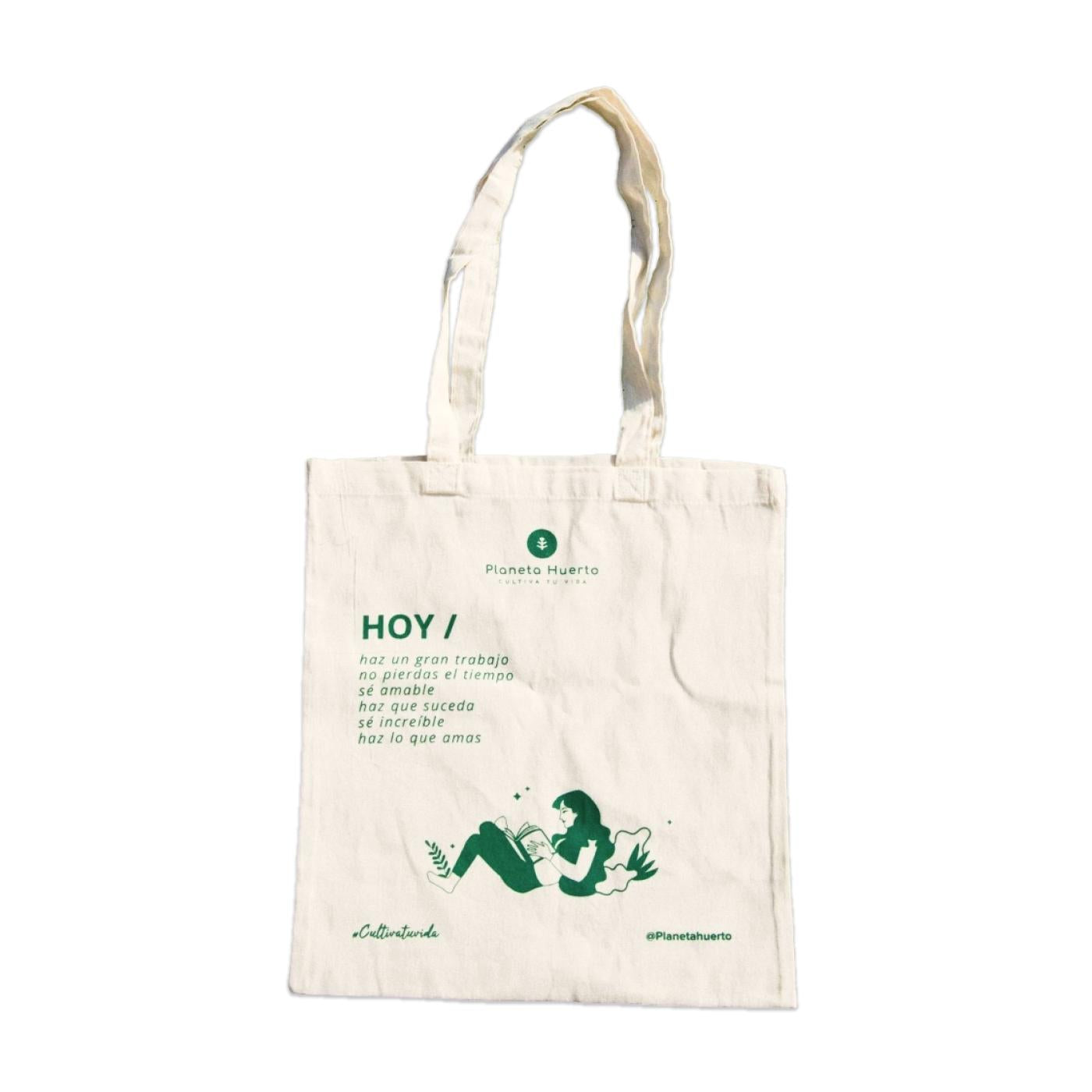 Stoffen tas met ontwerp voor vrouwen Planeta Huerto 40 cm x 40 cm