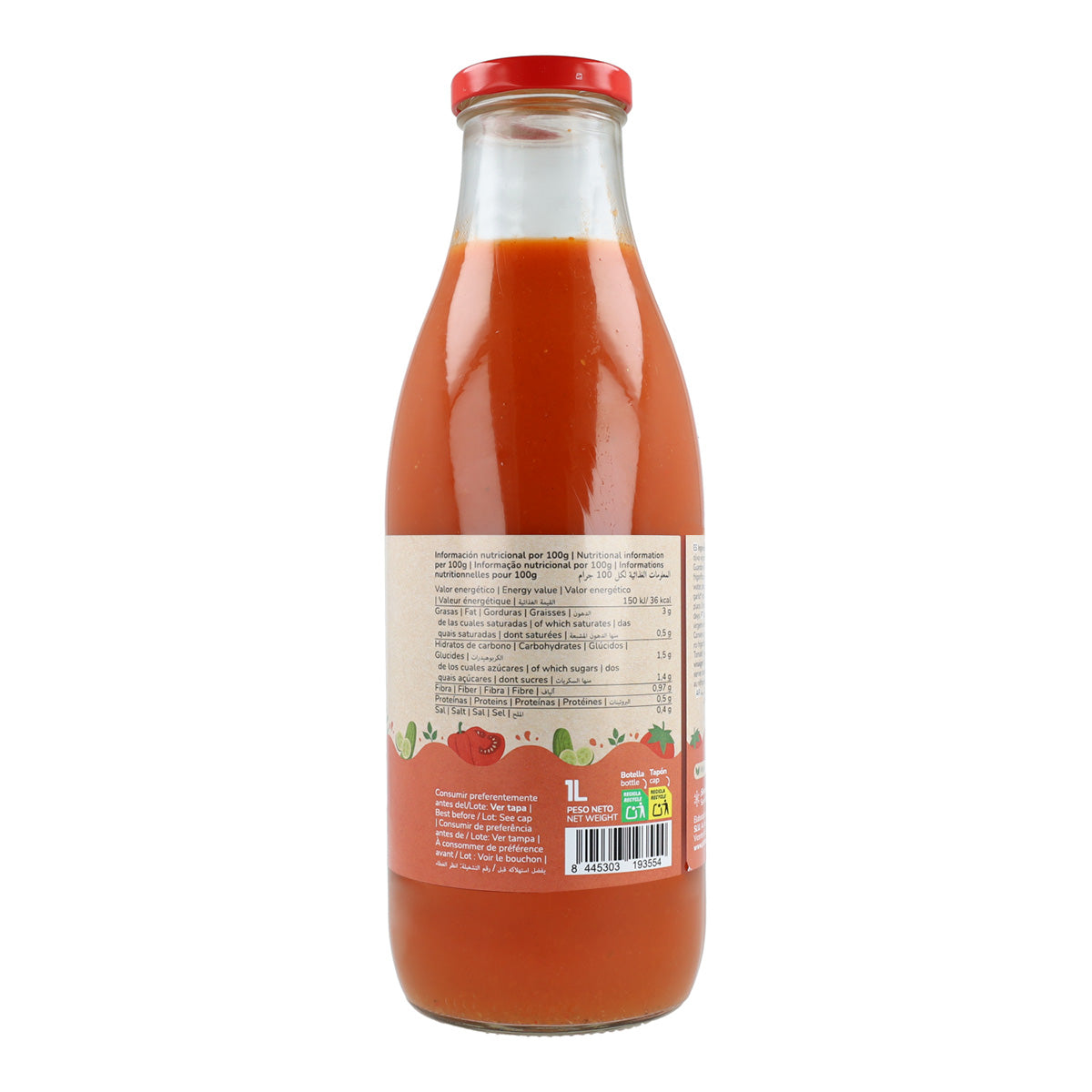6-pack traditionell gazpacho ECO med extra jungfruolja Planeta Huerto 1 l