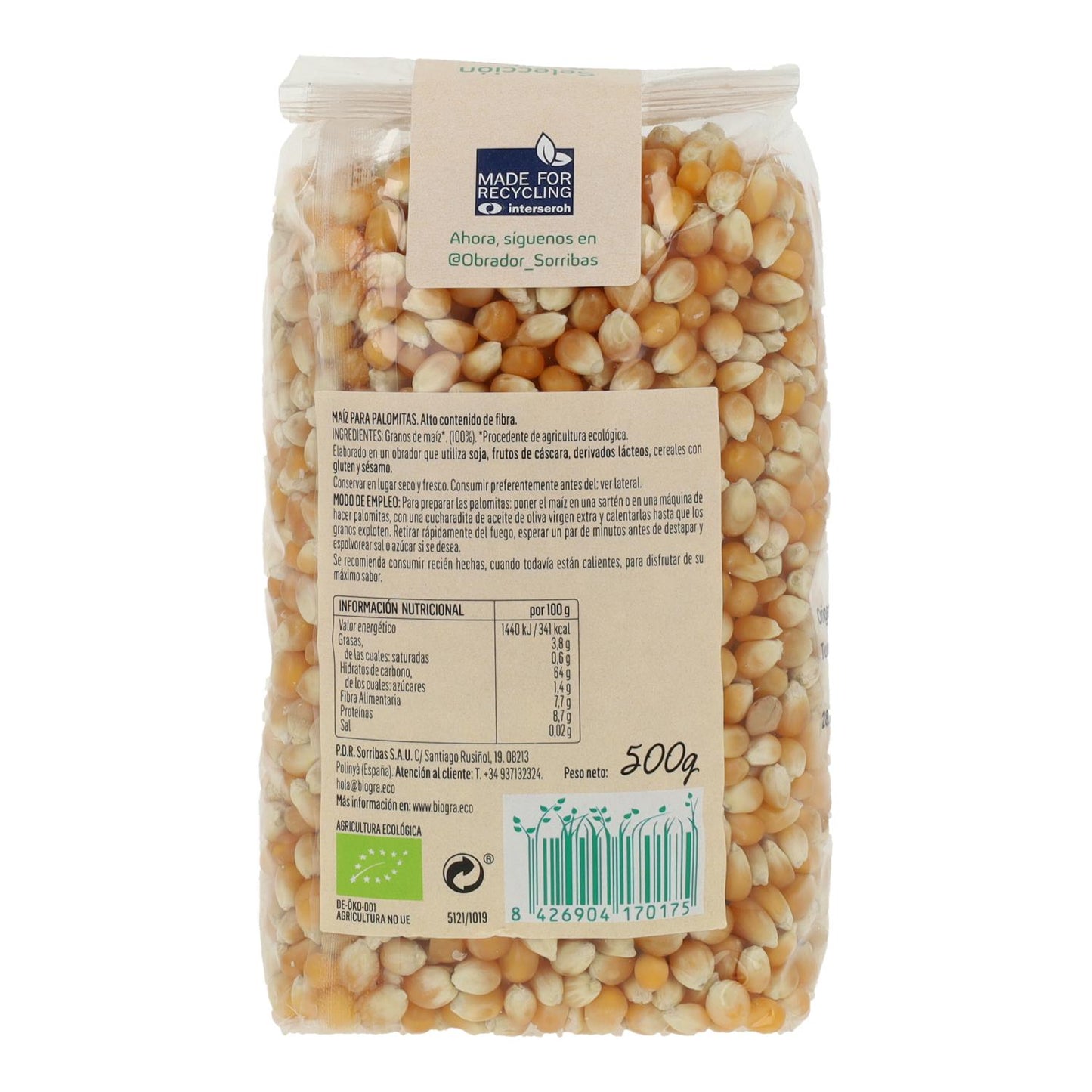 Mais per popcorn Biográ, 500 g