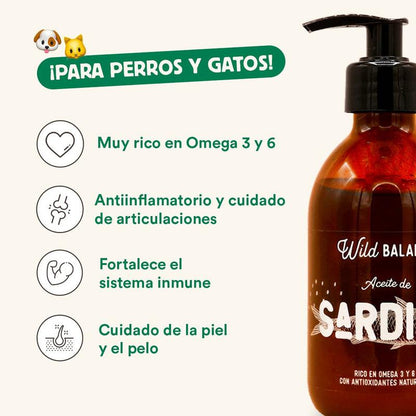 Natuurlijke sardineolie Wild Balance 250 ml