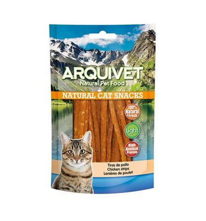 Tiras de pollo Arquivet 50 g  Snack natural para gatos