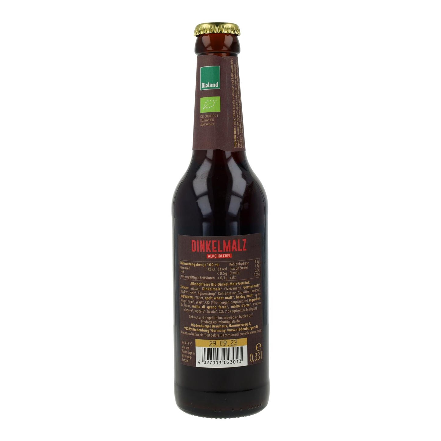 Piwo bezalkoholowe z pszenicy orkiszowej Riedenburger 33 cl