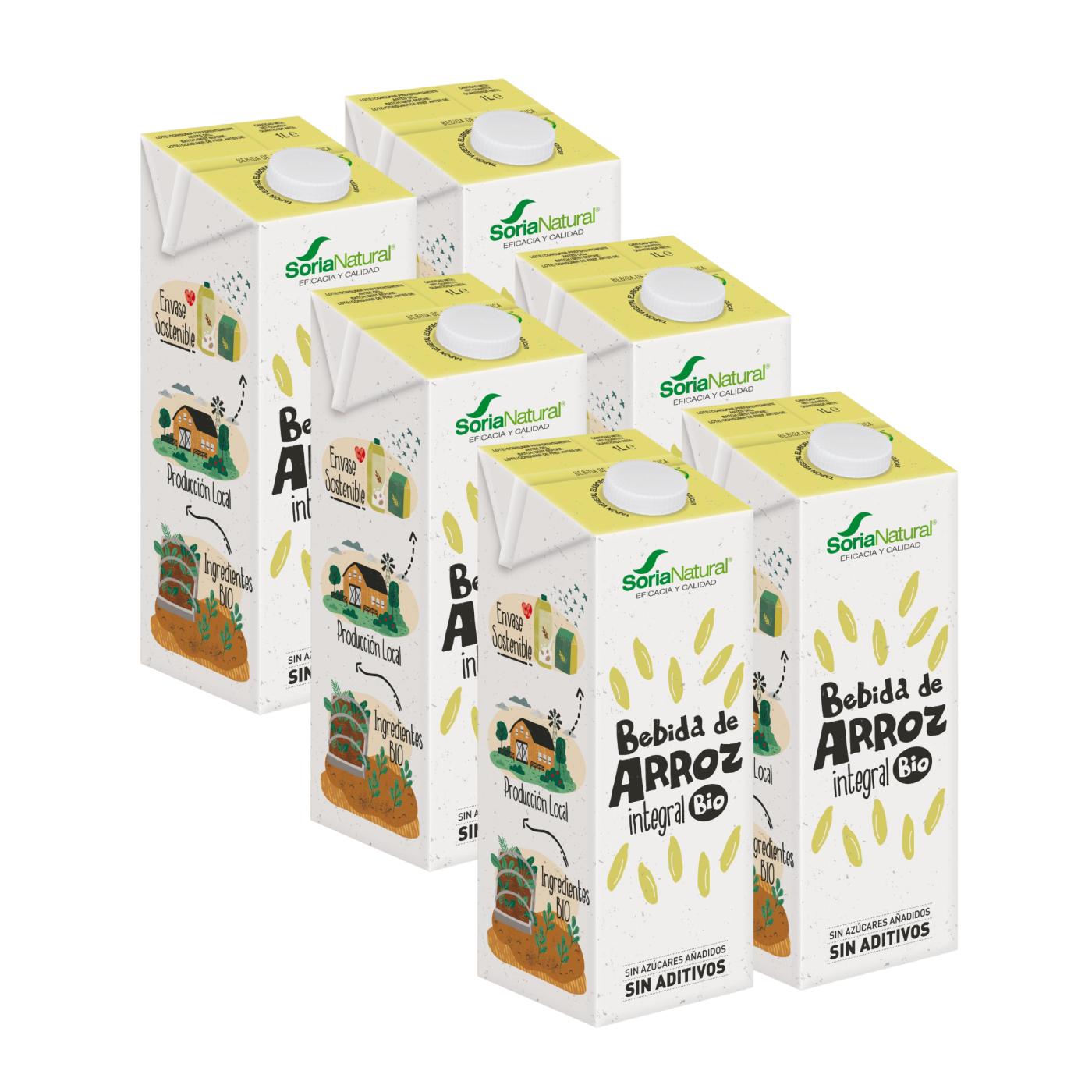 Pack 6 x  Boisson au riz complet Soria Natural 1 L