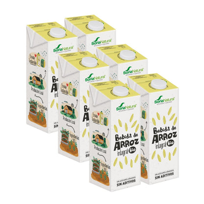 Pack 6 x  Boisson au riz complet Soria Natural 1 L