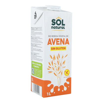 Pack of 6x Sol Natural Organic Gluten-Free Oat Drink 1 L