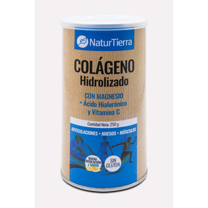 Hydrolyserat kollagen med magnesium + hyaluronsyra och C-vitamin, 250 g. NaturTierra