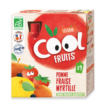 12er-Pack Cool Fruits Apfel Erdbeere Heidelbeere 12x90g VITABIO