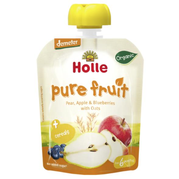 Smoothie BIO à la poire, à la pomme, à la myrtille et à l'avoine Holle 90 g