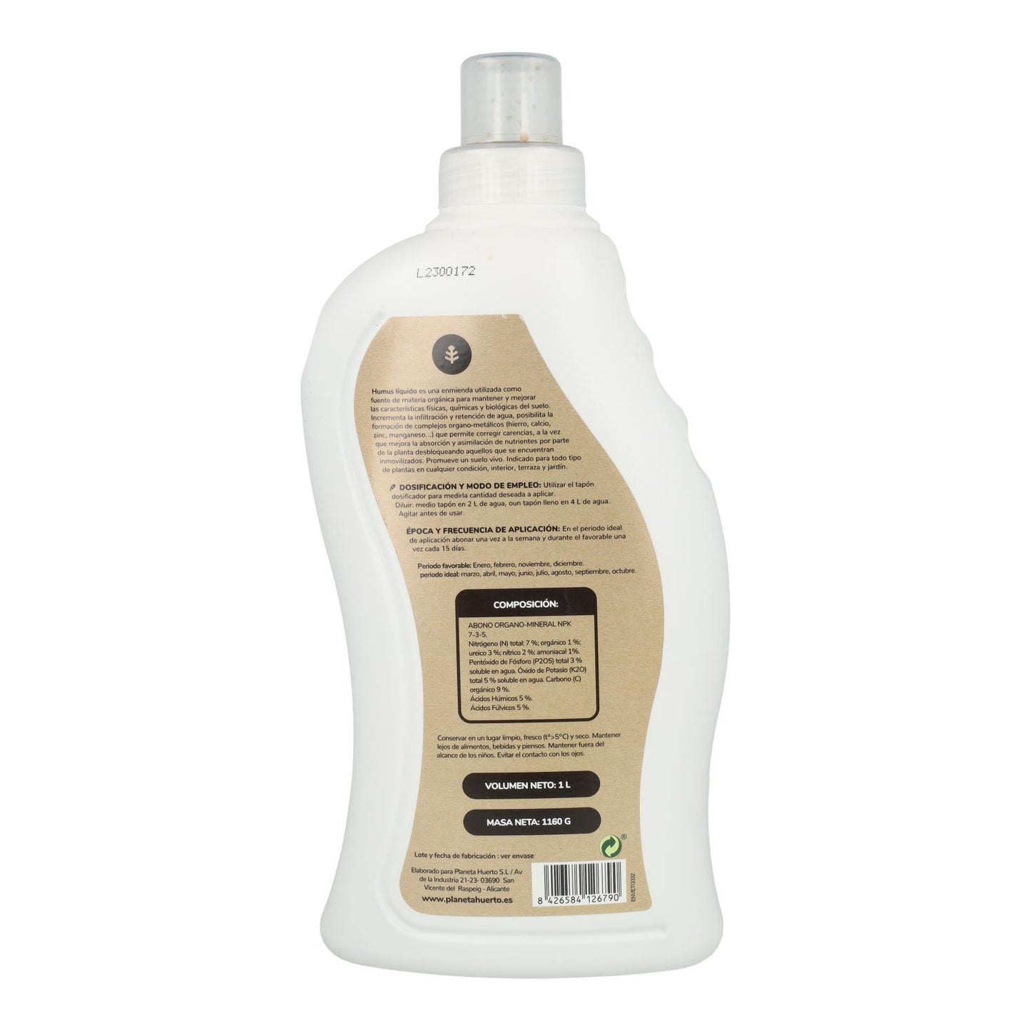 Natural Liquid Humus Planeta Huerto 1 Litre